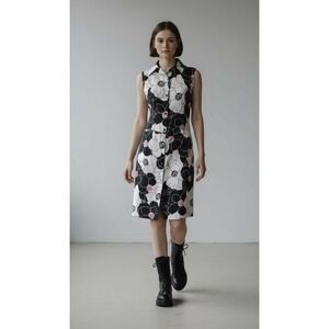 VTG Rampage Dress 90s Y2k Grunge Flower Power Floral Black 70s Vibe Large